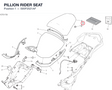 PILLION RIDER SEAT 595P2521AF diagram position