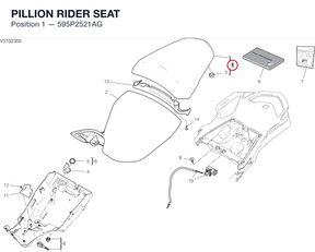 PILLION RIDER SEAT 595P2521AG diagram position