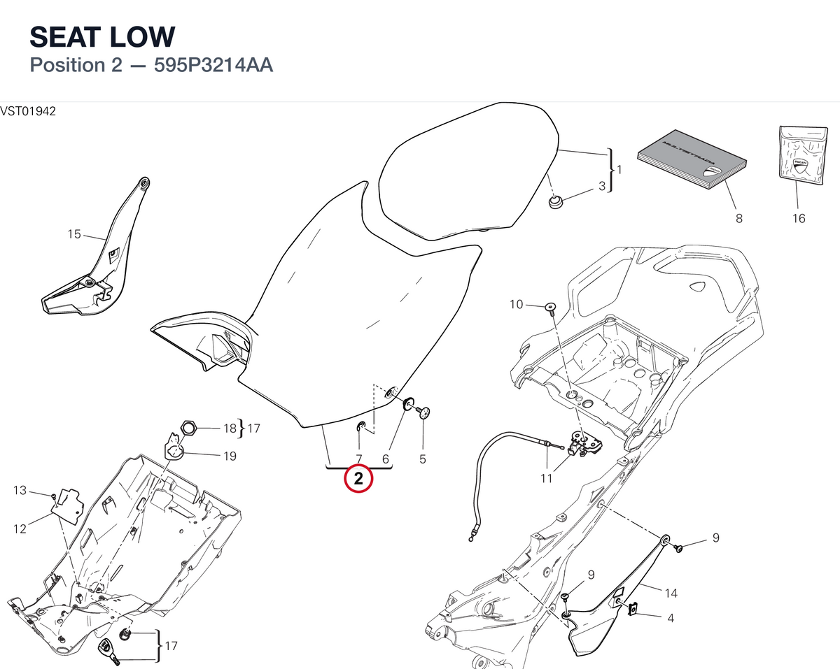 SEAT LOW 595P3214AA diagram position