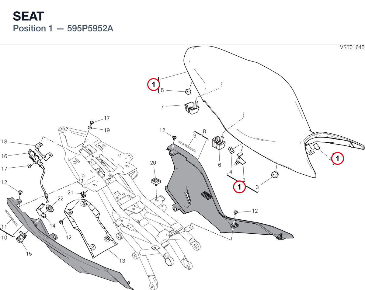 SEAT 595P5952A diagram position