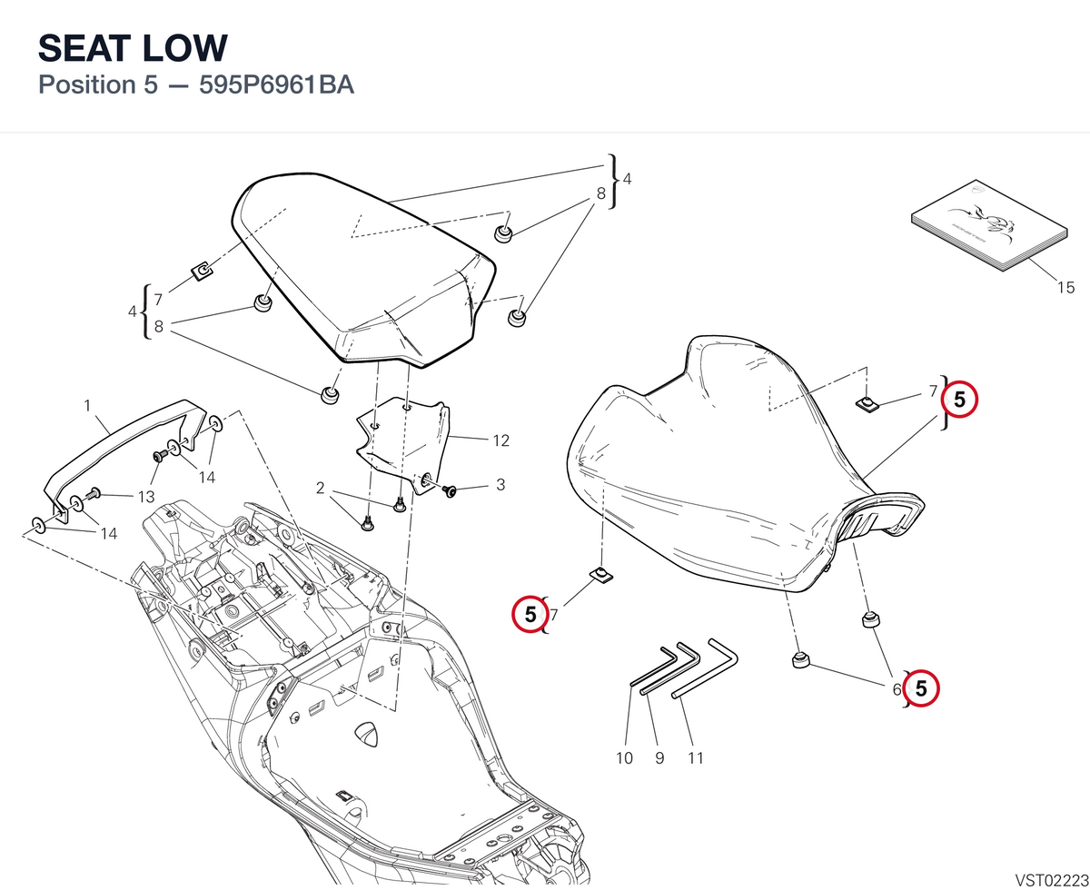 SEAT LOW 595P6961BA diagram position
