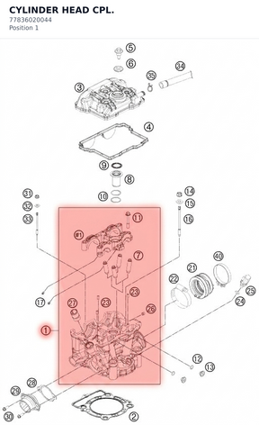 Diagram preview: CYLINDER HEAD CPL. (77836020044)