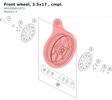 Diagram preview: Front wheel, 3.5x17  , cmpl. (A65309801033)
