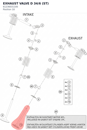 Diagram preview: EXHAUST VALVE D 34/6 (ST) (61236031100)