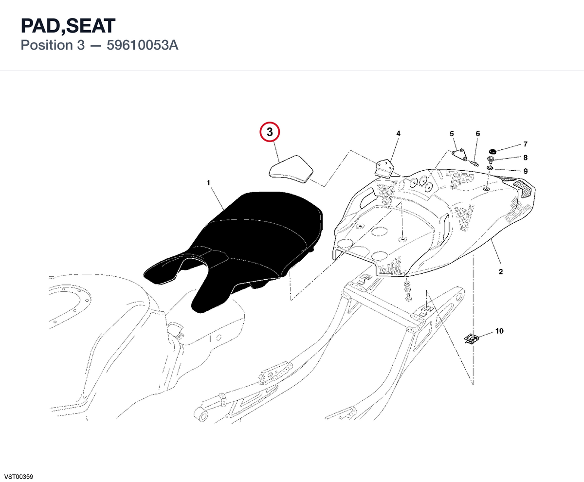 PAD,SEAT 59610053A diagram position