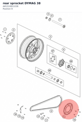 Diagram preview: rear sprocket DYMAG 38 (A65310851038)