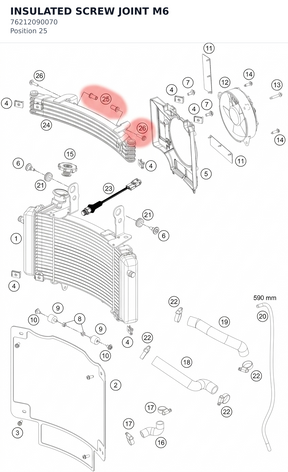 Diagram preview: INSULATED SCREW JOINT M6 (76212090070)