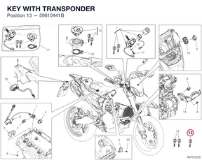 KEY WITH TRANSPONDER 59810441B diagram position