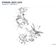 STRIKER, SEAT LOCK 59810631A diagram position