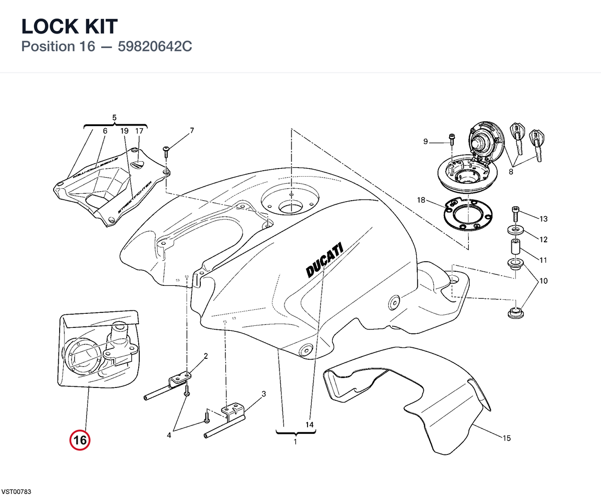 LOCK KIT 59820642C diagram position