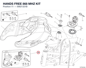 HANDS FREE 868 MHZ KIT 59821321B diagram position
