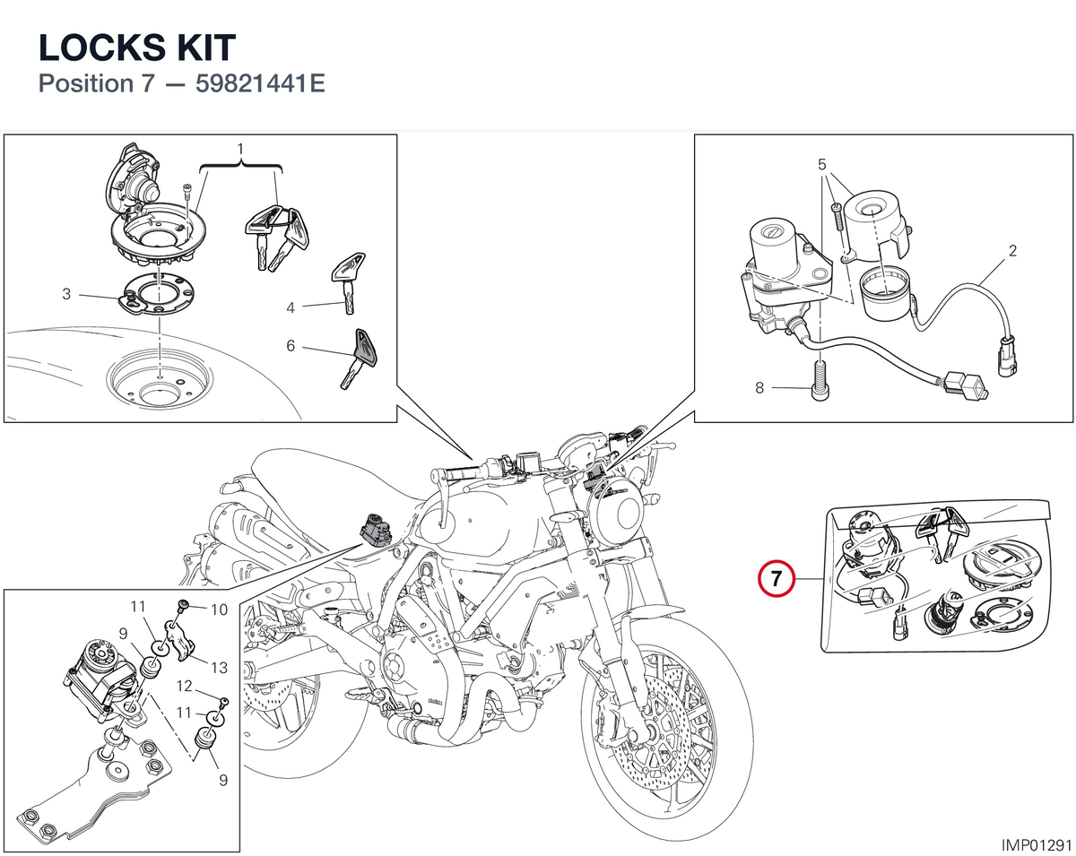 LOCKS KIT 59821441E diagram position