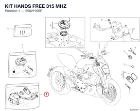 KIT HANDS FREE 315 MHZ 59821995F diagram position