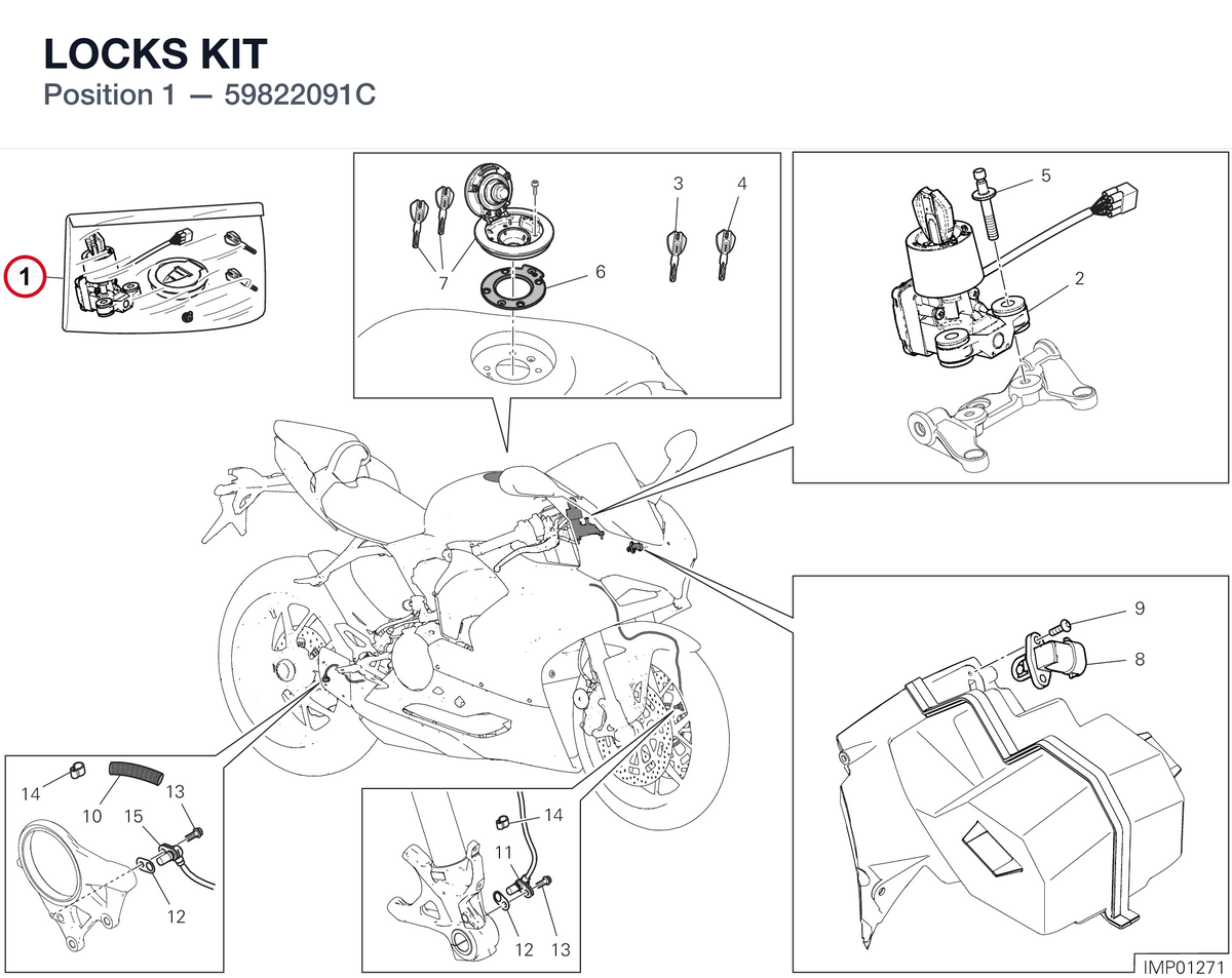 LOCKS KIT 59822091C diagram position