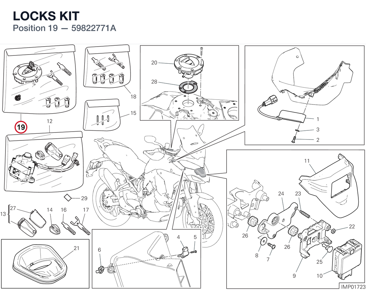 LOCKS KIT 59822771A diagram position