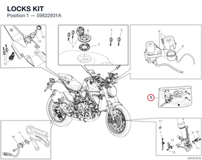 LOCKS KIT 59822931A diagram position