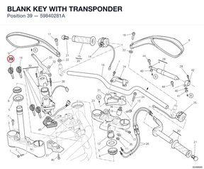 BLANK KEY WITH TRANSPONDER 59840281A diagram position