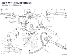 KEY WITH TRANSPONDER 59840331A diagram position