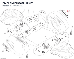 EMBLEM DUCATI LH KIT 59840431A diagram position