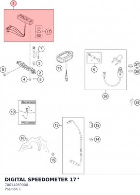 Diagram preview: DIGITAL SPEEDOMETER 17'' (70014069000)