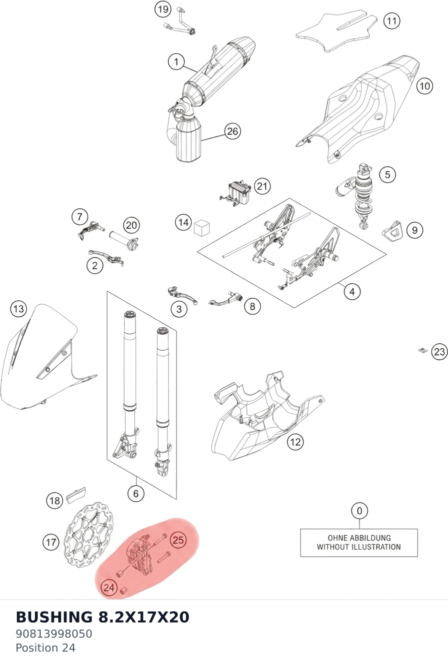 Diagram preview: BUSHING 8.2X17X20 (90813998050)