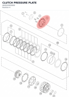 Diagram preview: CLUTCH PRESSURE PLATE (A62632003000)