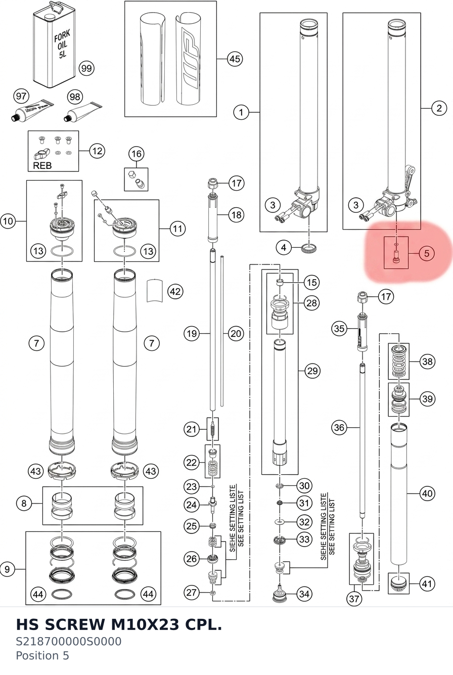Diagram preview: HS SCREW M10X23 CPL. (S218700000S0000)