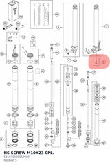 Diagram preview: HS SCREW M10X23 CPL. (S218700000S0000)