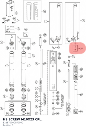 Diagram preview: HS SCREW M10X23 CPL. (S218700000S0000)