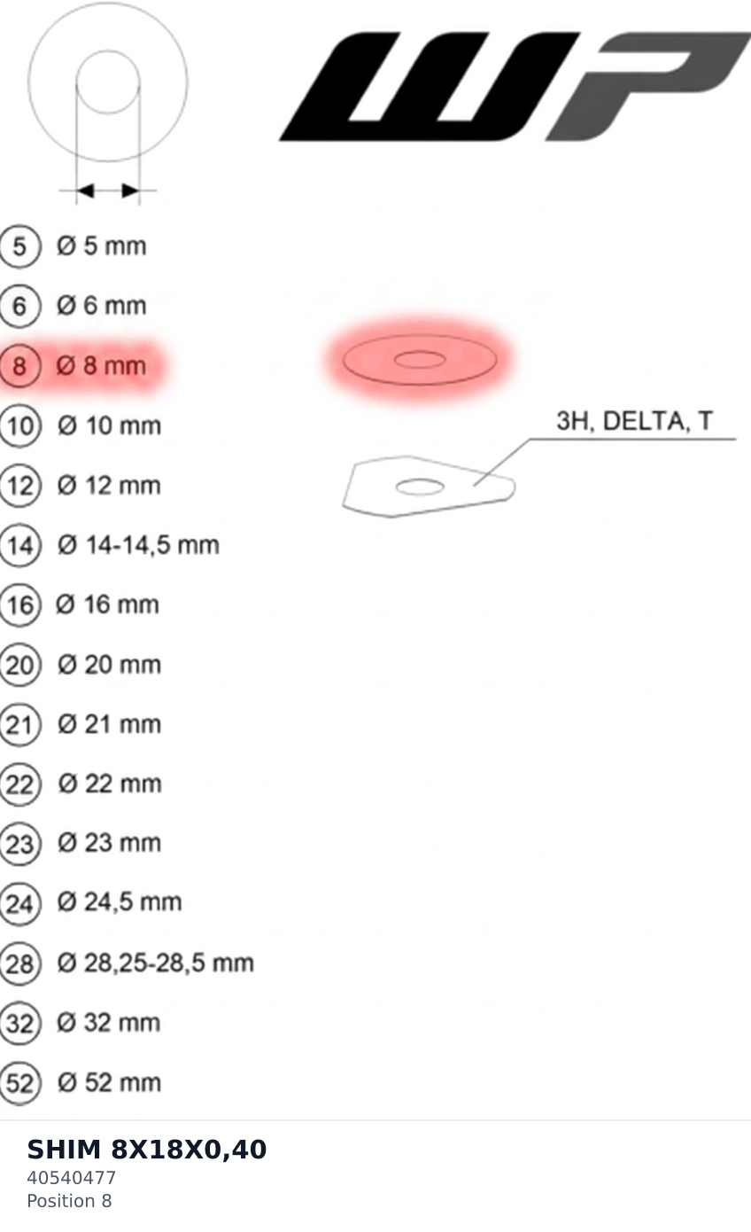 Diagram preview: SHIM 8X18X0,40 (40540477)
