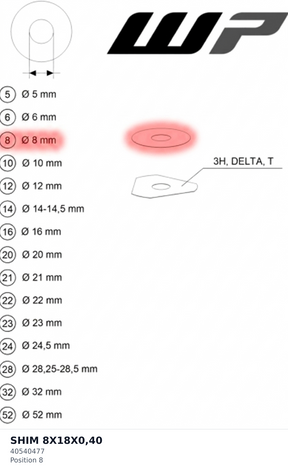 Diagram preview: SHIM 8X18X0,40 (40540477)