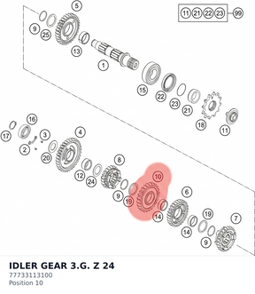 Diagram preview: IDLER GEAR 3.G. Z 24 (77733113100)
