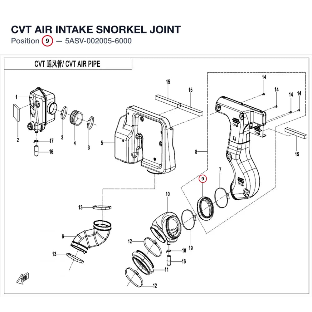 CVT AIR INTAKE SNORKEL JOINT product image