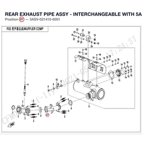 REAR EXHAUST PIPE ASSY - INTERCHANGEABLE WITH  5ASV-021410-6000 product image