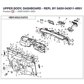 UPPER BODY, DASHBOARD - REPL BY 5ASV-043011-6R01 product image
