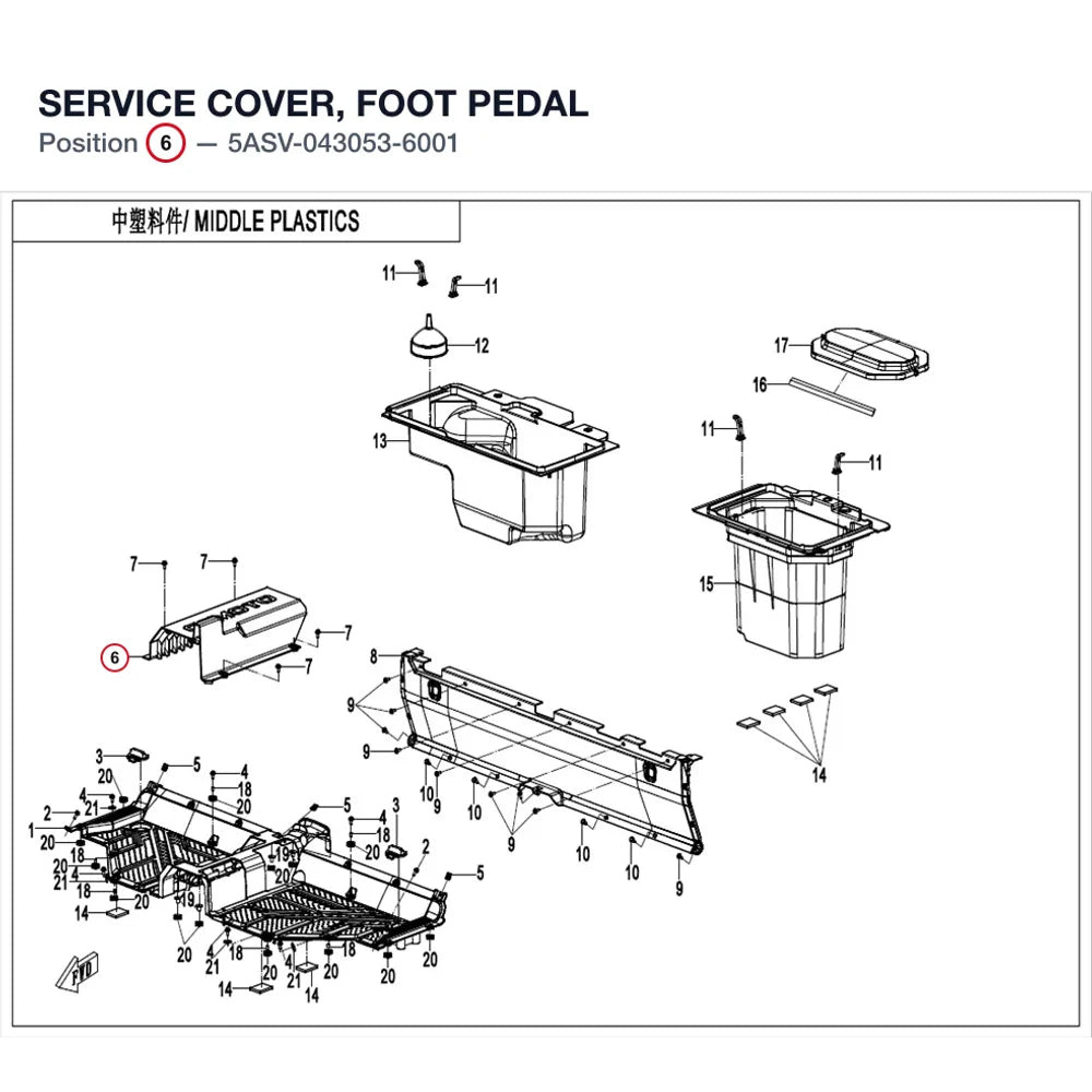 SERVICE COVER, FOOT PEDAL product image