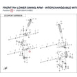 FRONT RH LOWER SWING ARM - INTERCHANGEABLE WITH 5ASV-050410-6001 product image