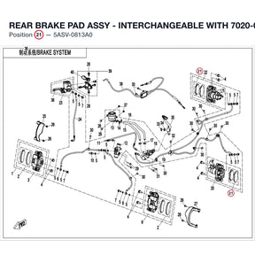 REAR BRAKE PAD ASSY - INTERCHANGEABLE WITH 7020-0810A0 product image