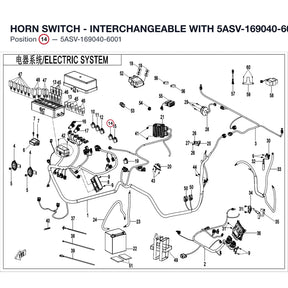HORN SWITCH - INTERCHANGEABLE WITH  5ASV-169040-6000 product image