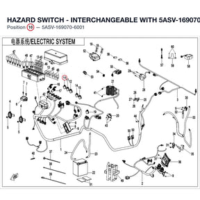 HAZARD SWITCH - INTERCHANGEABLE WITH  5ASV-169070-6000 product image