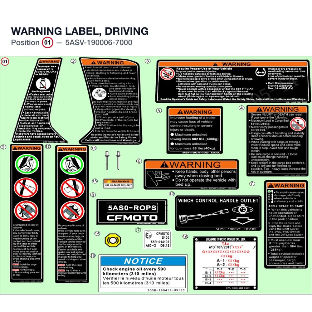 WARNING LABEL, DRIVING product image