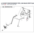LH SHORT REINFORCEMENT PIPE, CAB product image