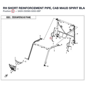 RH SHORT REINFORCEMENT PIPE, CAB product image