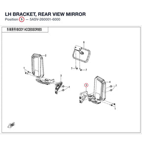 LH BRACKET, REAR VIEW MIRROR product image