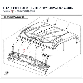 TOP ROOF BRACKET - REPL BY 5ASV-260212-6R02 product image