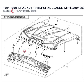 TOP ROOF BRACKET - INTERCHANGEABLE WITH 5ASV-260212-6R00 product image