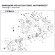 INNER HEAT INSULATION COVER, MUFFLER BODY product image