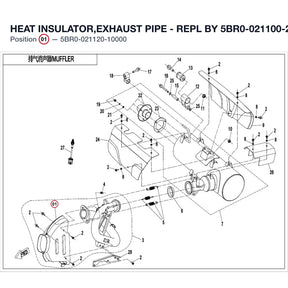 HEAT INSULATOR,EXHAUST PIPE - REPL BY 5BR0-021100-20000 product image