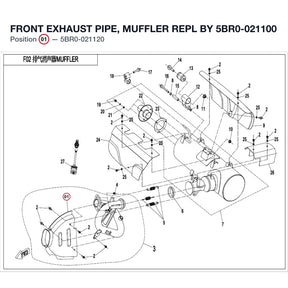 FRONT EXHAUST PIPE, MUFFLER REPL BY 5BR0-021100 product image