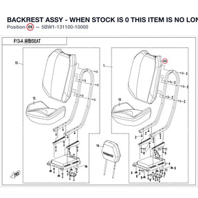 BACKREST ASSY - WHEN STOCK IS 0 THIS ITEM IS NO LONGER AVAILABLE product image